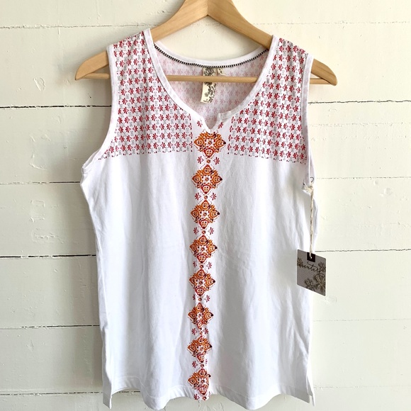 Adventura Sleeveless Top White Organic Cotton S Small NWT - Picture 1 of 8